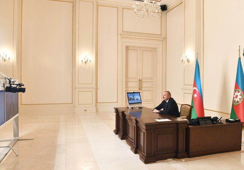 Президент Азербайджана принял в видеоформате Рашада Набиева в связи с назначением его министром транспорта, связи и высоких технологий (Видео)